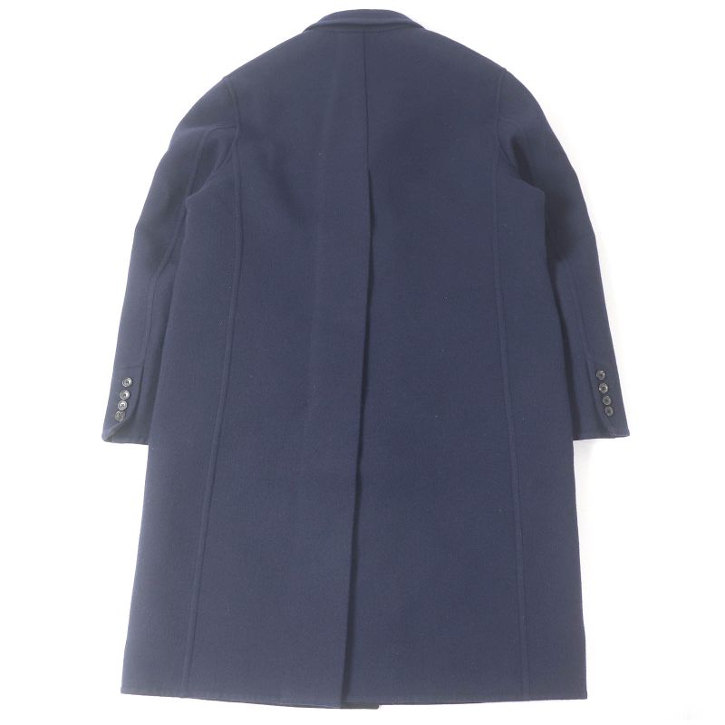 Louis Vuitton 20AW Wool Lined Giant Monogram Double Face Chester Coat Navy 52