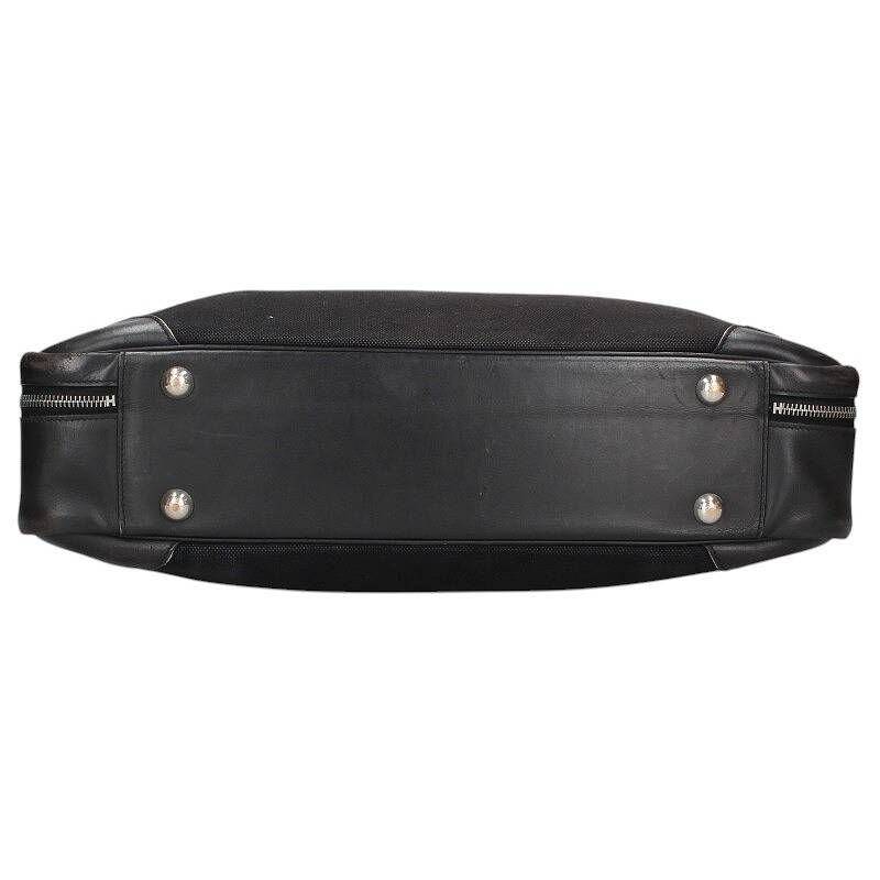 Hermes Victoria 45 □I Engraved Svhardware Toile Offiche Vache Brief Bag Men's 45