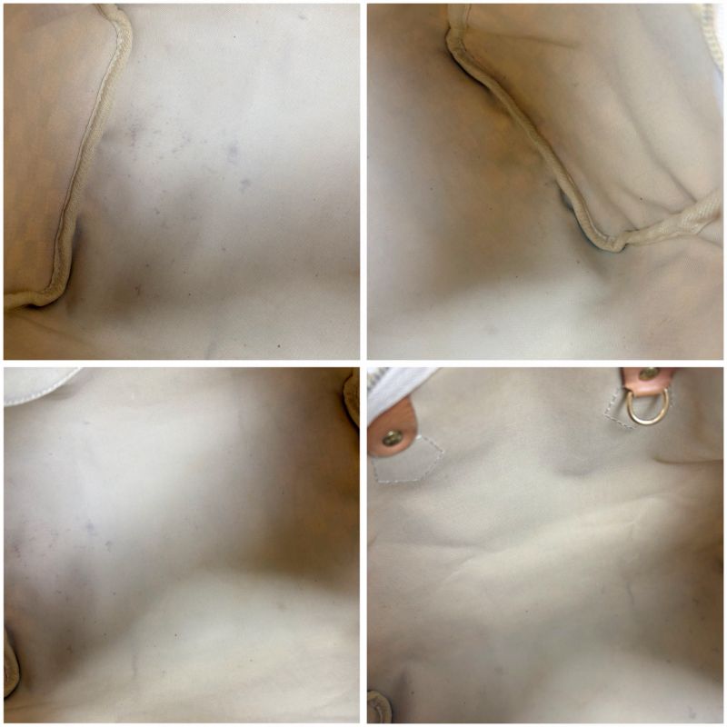 Louis Vuitton Damier Azure Speedy 35 Handbag Mini Boston Bag White Beige