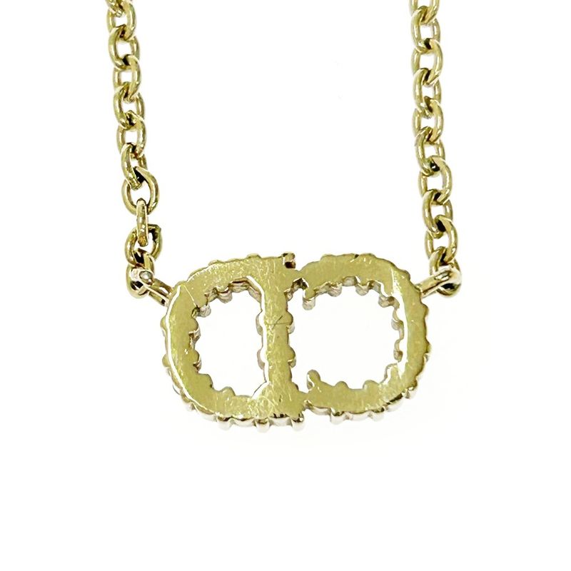 Christian Dior GP Crystal Clair D Lune Necklace Women's Gold 364135 Necklace