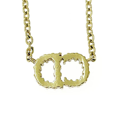 Christian Dior GP Crystal Clair D Lune Necklace Women's Gold 364135 Necklace