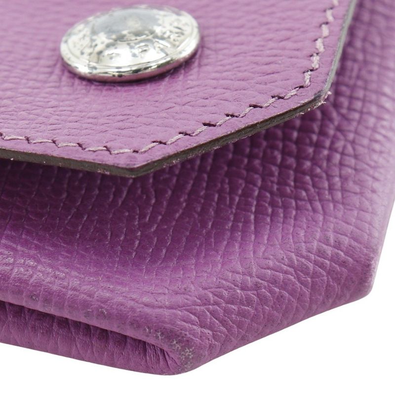 Hermes Le Van Cattle Vaux Epson Purple □ Ladies Coin Case
