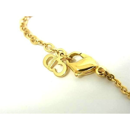 Christian Dior Necklace Logo Rhinestone Gold Metal — view 3