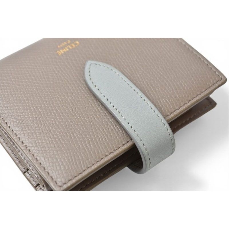Celine Wallet Bifold Mini Strap Bicolor Gray Blue — view 8