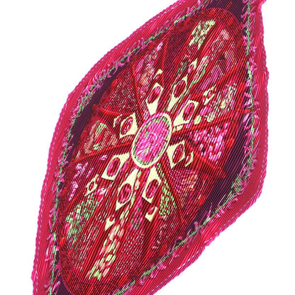 Hermes Pleated Carre Auxpays Des Epices in the Land of Spice Silk Magenta Scarf — view 4