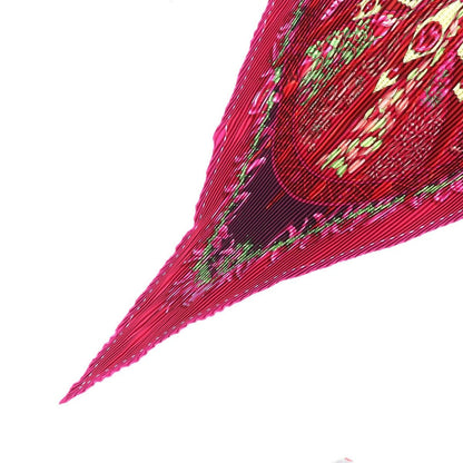 Hermes Pleated Carre Auxpays Des Epices in the Land of Spice Silk Magenta Scarf — view 5