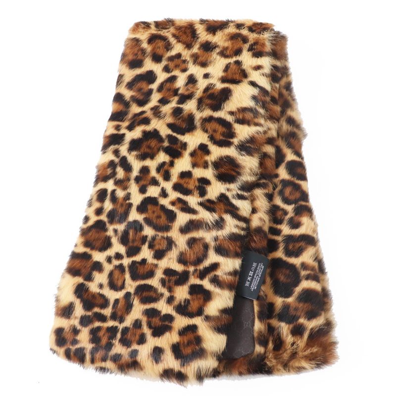Gucci 322989 Lapin Fur Leopard Pattern Lining 100% Silk GG Pattern Shawl /