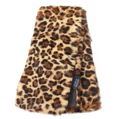 Gucci 322989 Lapin Fur Leopard Pattern Lining 100% Silk GG Pattern Shawl /