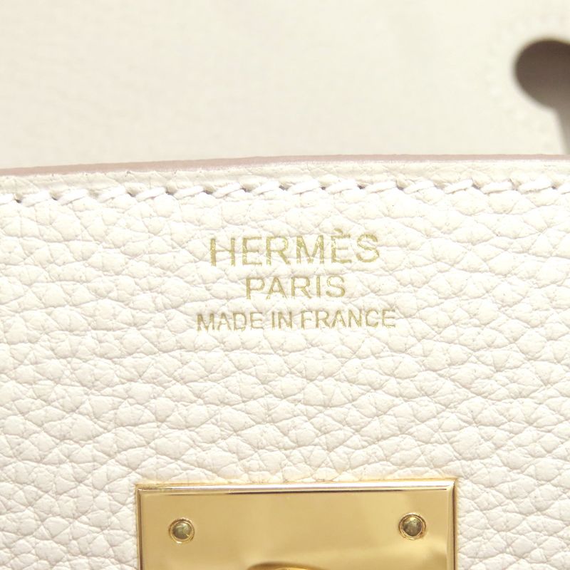 Hermes Birkin 30 Nata Gold Hardware Handbag Taurillon Women