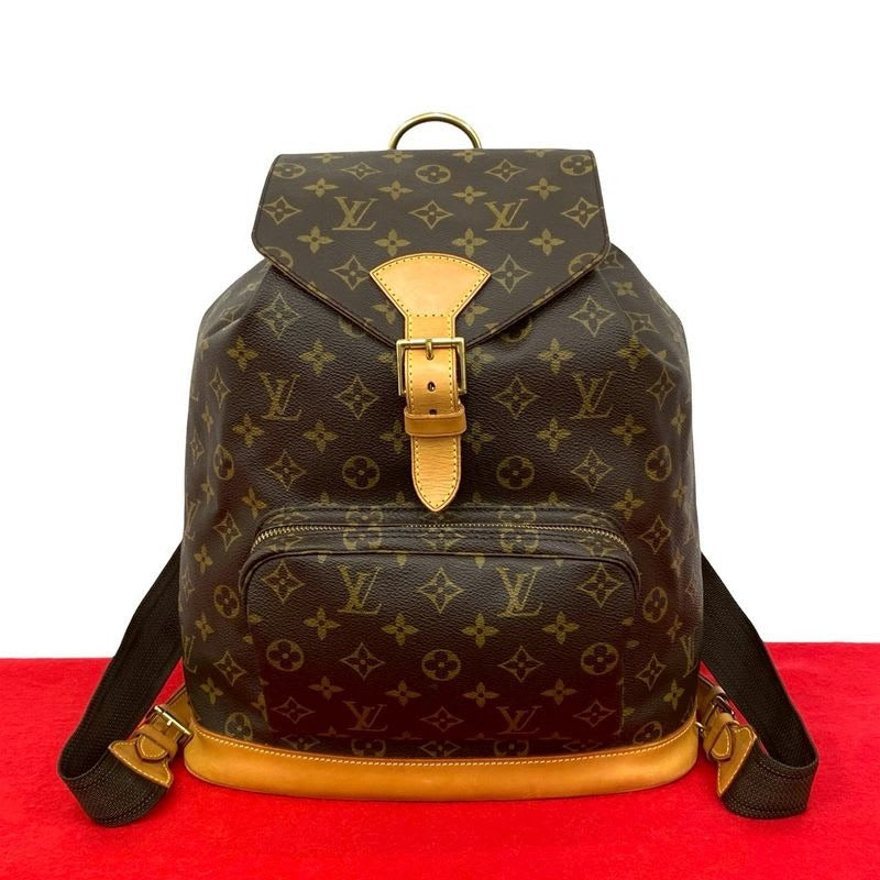 Louis Vuitton Vintage Montsouris Monogram Leather Drawstring Rucksack Sac