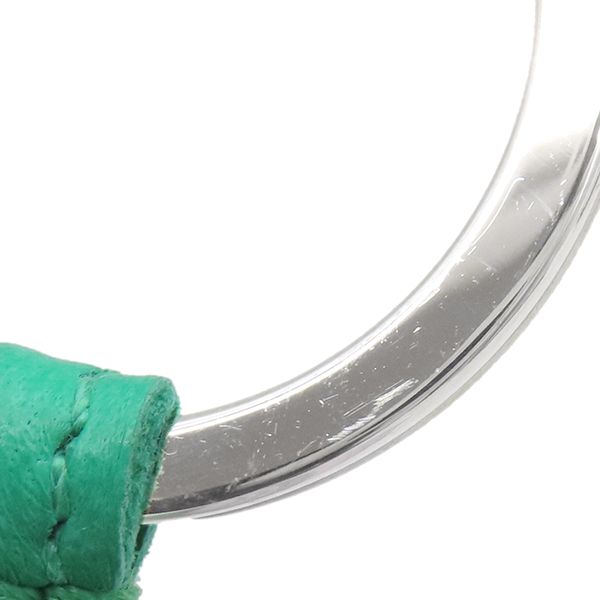 Hermes Key Ring Carmen Unodos Lambskin Mint and Mauve Silvestre Silver Hardware