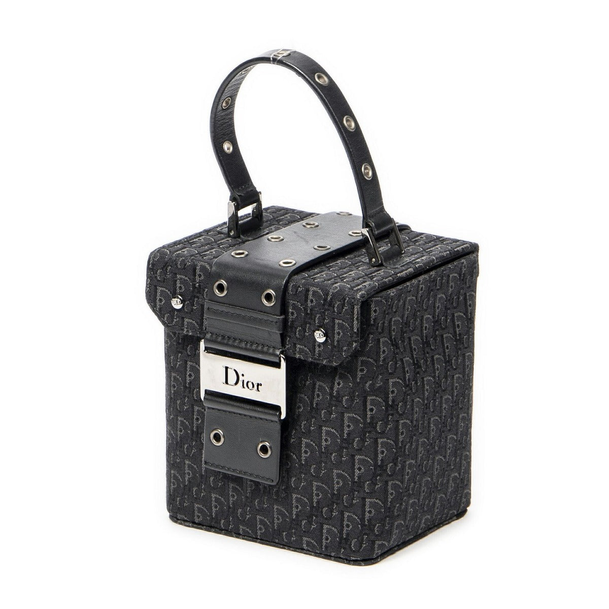 Dior Street Chic Mini Vanity Case Black Trotter Pattern Canvas — view 2