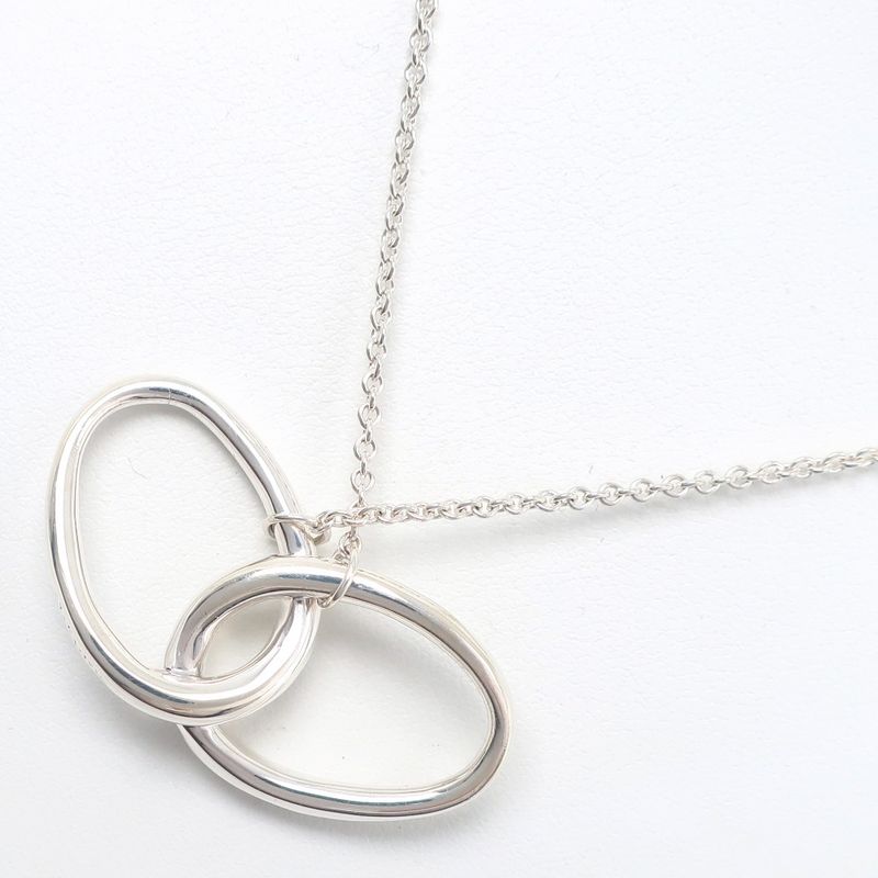 Tiffany & Co Double Loop Elsa Peretti 925 Silver Ladies 8.2g Necklace