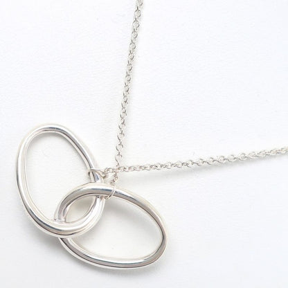 Tiffany & Co Double Loop Elsa Peretti 925 Silver Ladies 8.2g Necklace