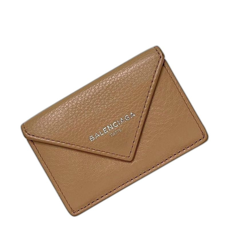 Balenciaga Trifold Wallet Paper Mini Beige