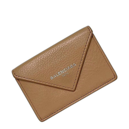 Balenciaga Trifold Wallet Paper Mini Beige