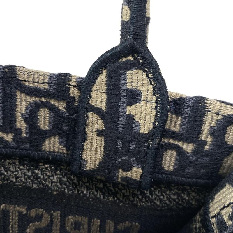 Dior/christian Dior Tote Book Tote Bag Mini Navy Ivory And Blue