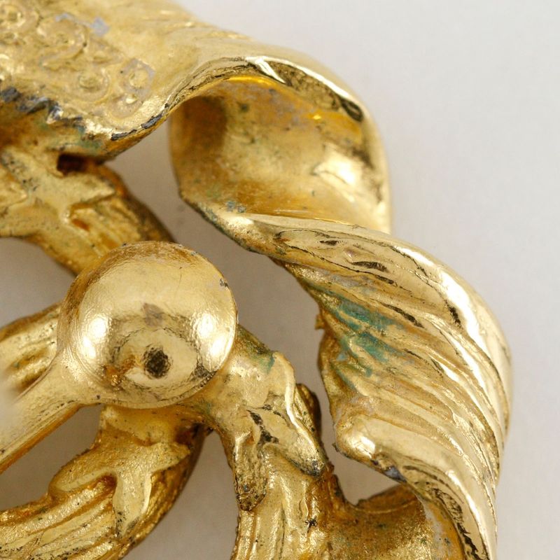 Chanel Round Coco Mark Vintage Gold Plated 2239 Ladies 9.7g Earring