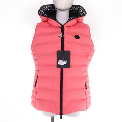 Moncler Aliterse Logo Patch with Hood Zip UP Down Vest Coral 3