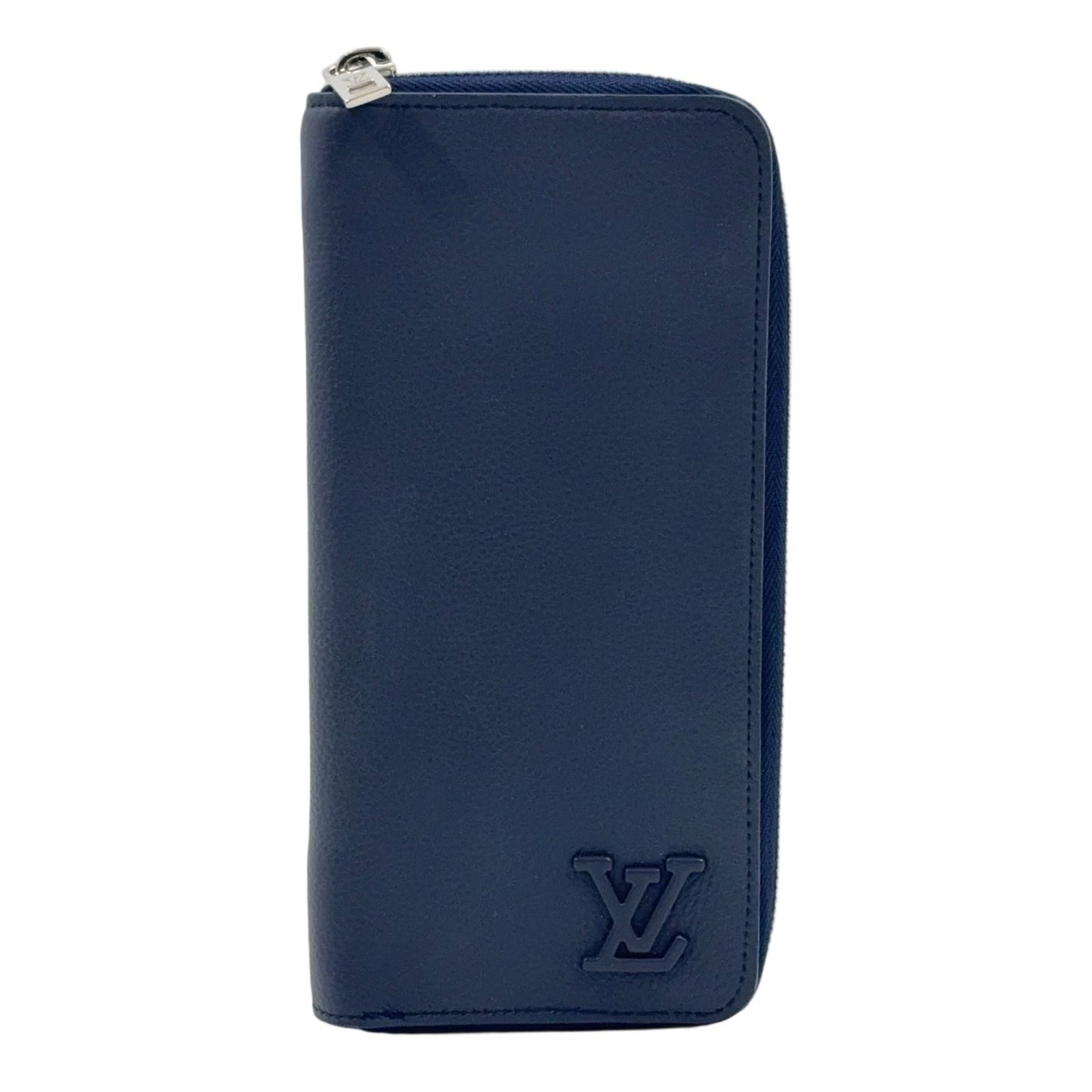Louis Vuitton LV Aerogram Leather Navy Wallet Silver