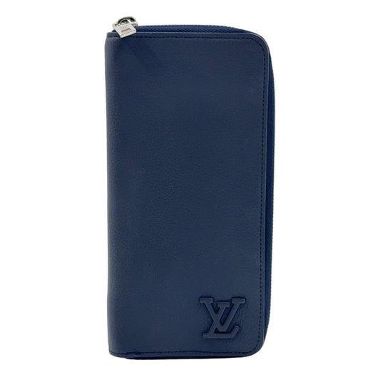 Louis Vuitton LV Aerogram Leather Navy Wallet Silver