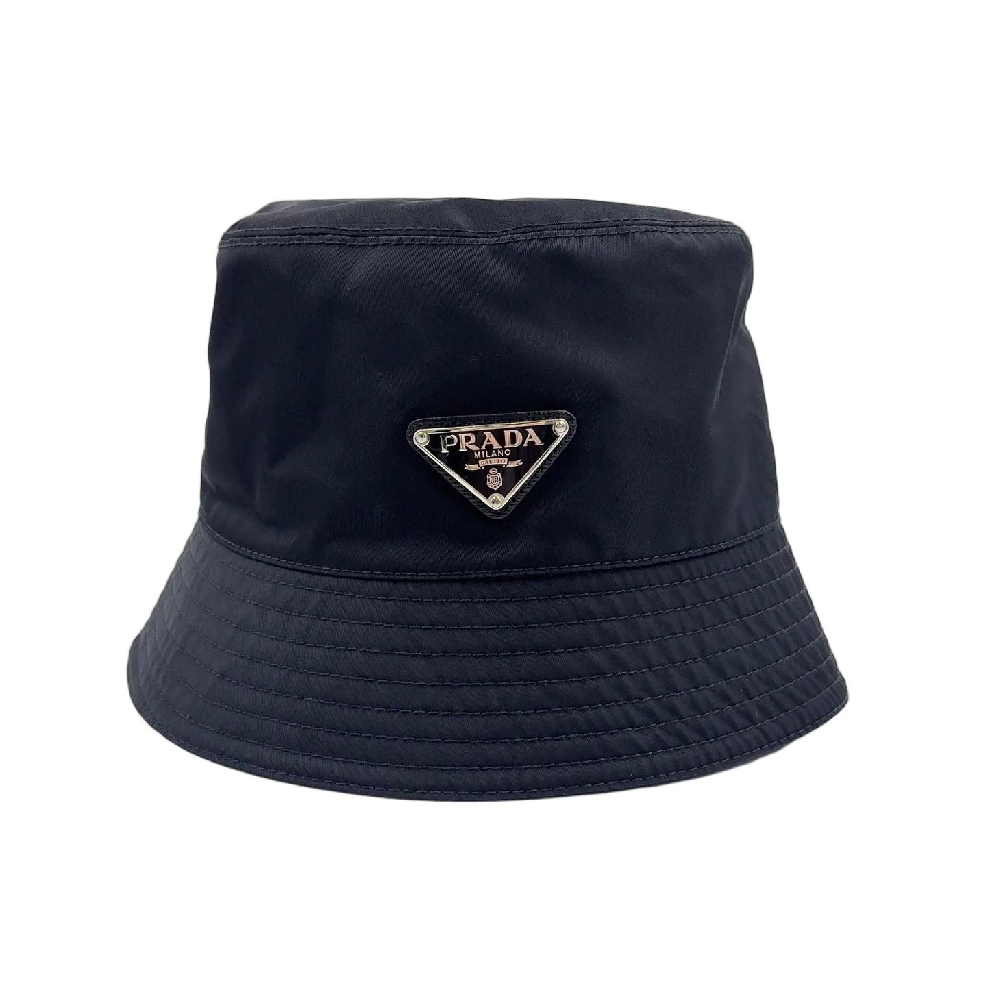 Prada Re-Nylon Black Hat Silver