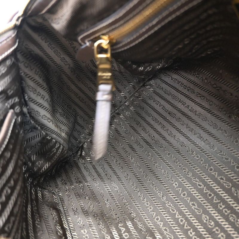 Prada Shoulder Hand Bag 2way Canvas Leather Brown 31ka941