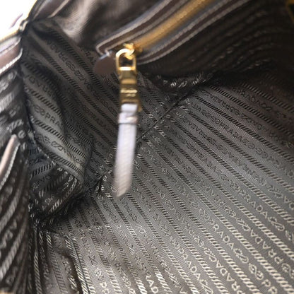 Prada Shoulder Hand Bag 2way Canvas Leather Brown 31ka941