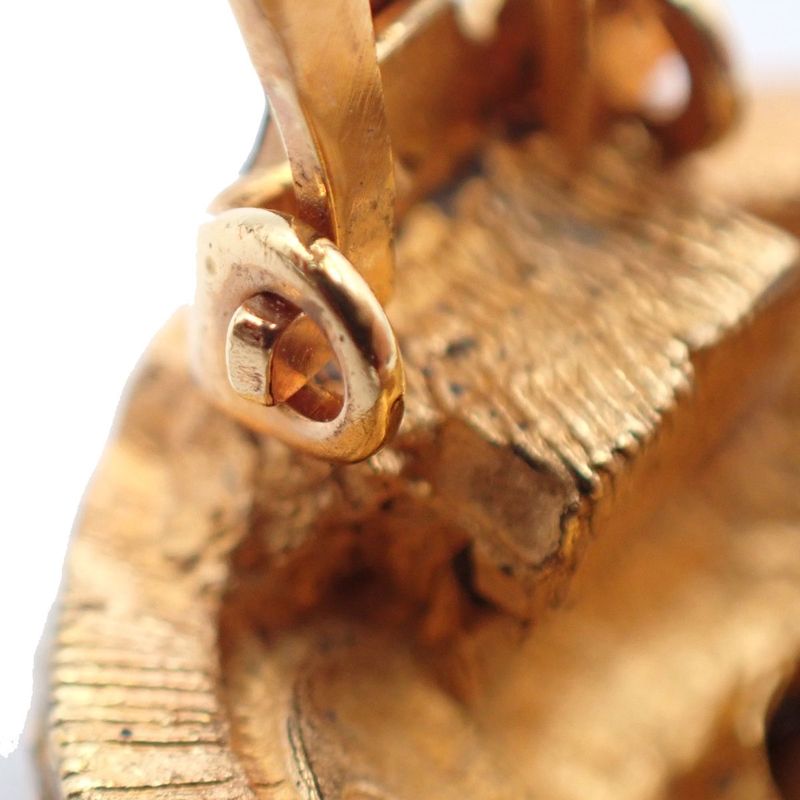 Chanel Ear Ring Stone Gold 63ka993