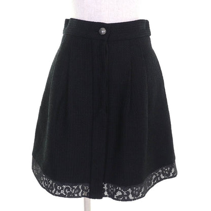 CHANEL P51026/p51112 Coco Button Lace Cotton Tweed Collarless Jacket Skirt