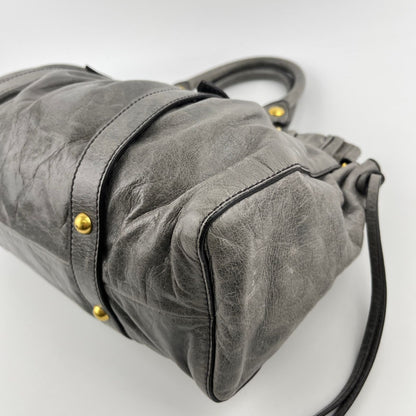 Miu Miu Shoulder Bag Gray Leather Vintage — view 11