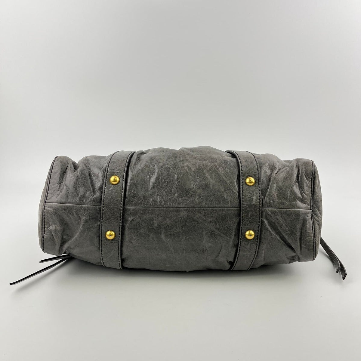 Miu Miu Shoulder Bag Gray Leather Vintage — view 7