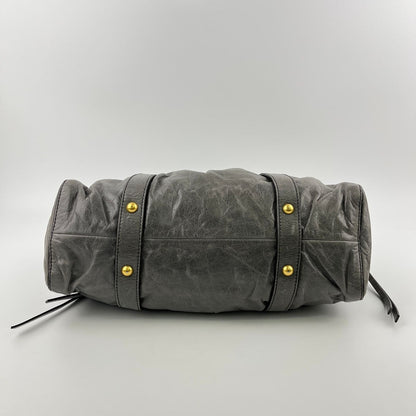 Miu Miu Shoulder Bag Gray Leather Vintage — view 7
