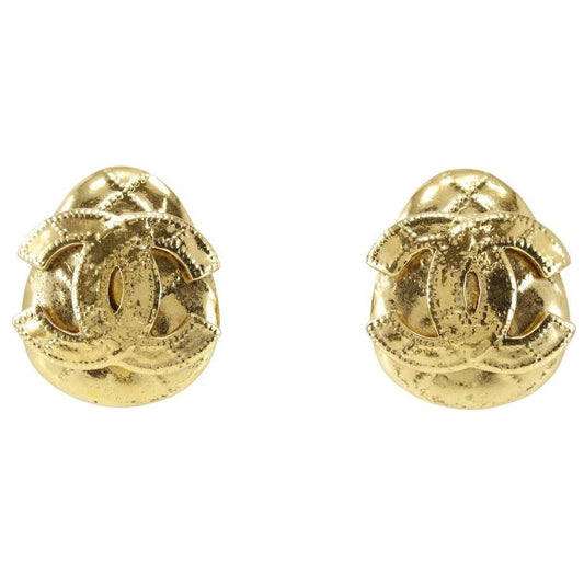 Chanel Coco Mark Vintage Gold Plated 94 P 25.6 g Earrings