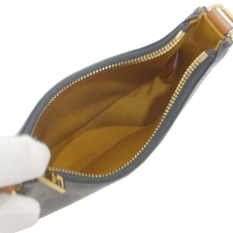 Celine Ava Mini Triomphe Handbag 10i602ds1.04lu PVC Cuffskin Tan Gold