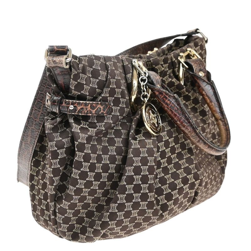 Celine Hand Shoulder Bag 2way Macadam Brown 62ka955