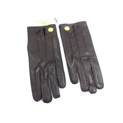 Hermes Series Lambskin Gold Gloves 6.5 Brown