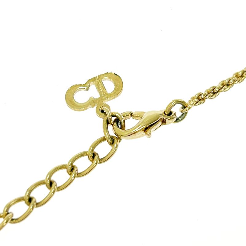 Christian Dior GP Rhinestone CD Logo Necklace Gold 408924 Necklace