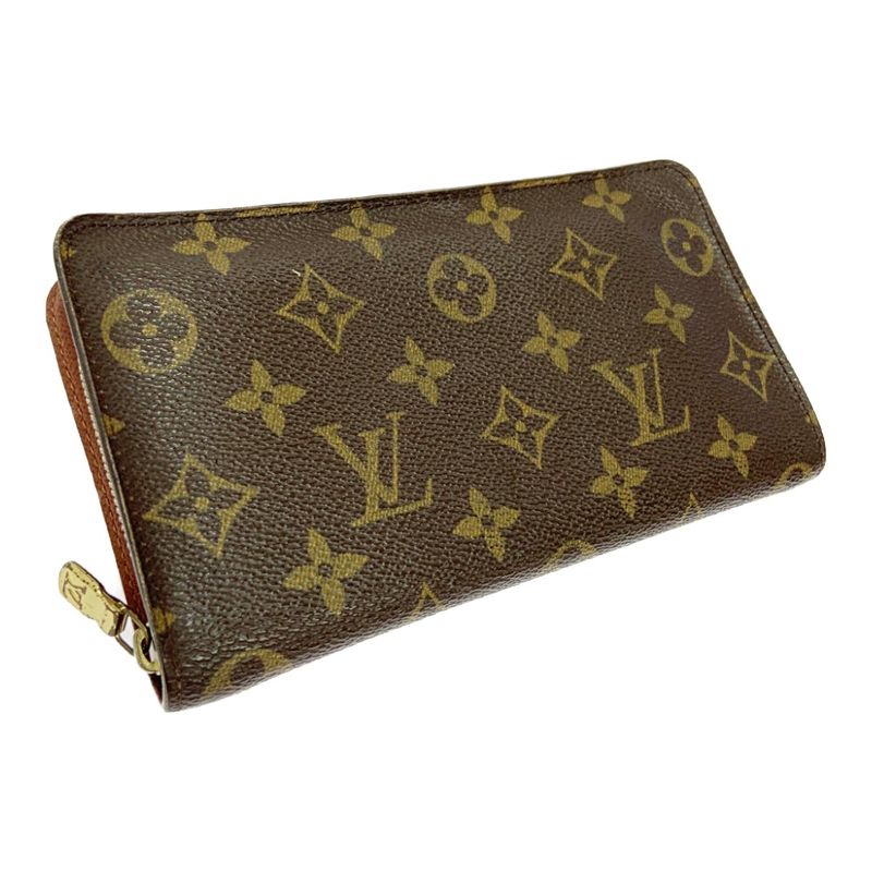 Louis Vuitton M61727 Monogram PVC Porte Monnaie Zip Long Wallet Brown 403692