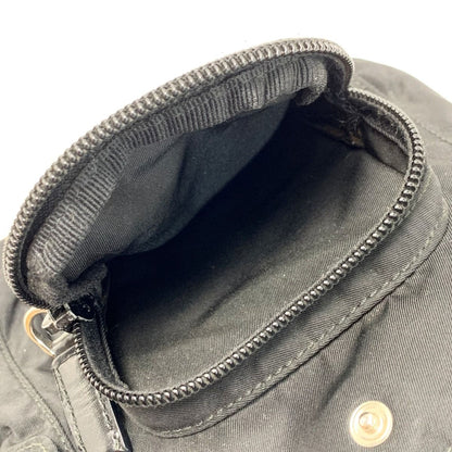 Prada Waist Bag Square Logo Plate Black Nylon