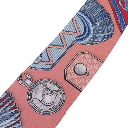 Hermes Twille Scarf 100% Silk Pink Red Blue Multicolor Small Accessories Ladies