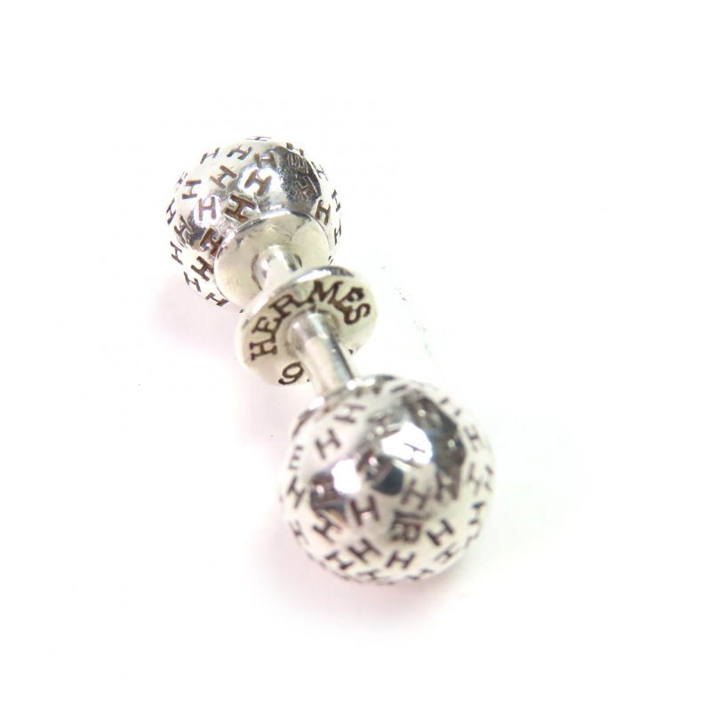 Hermes Ball Shape H Logo Cufflinks Button Cufflinks Sv925 Silver Weight 24.57g