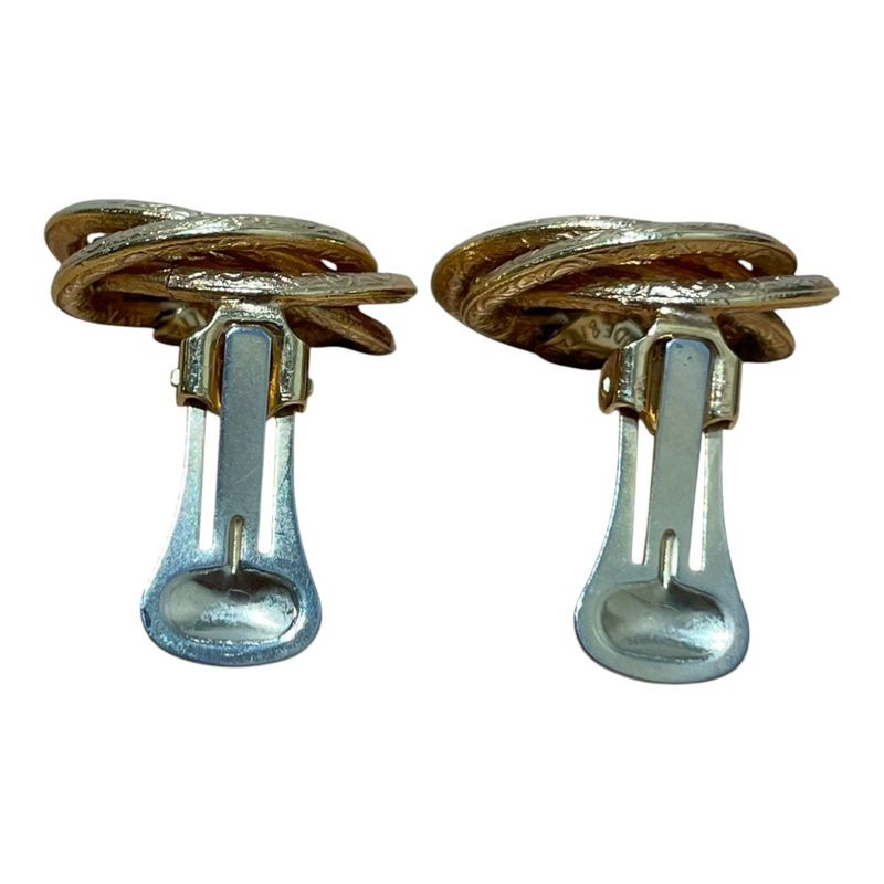 Celine ⑤ BIG Logo Earring Women's Gold FREE