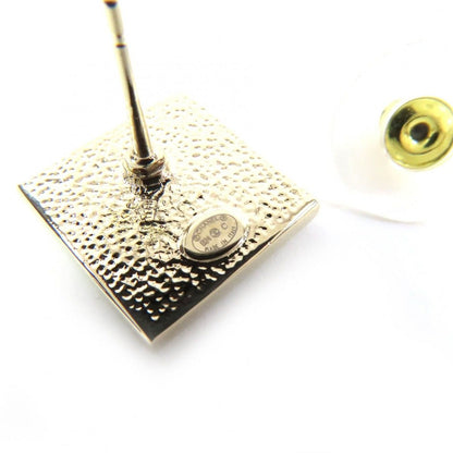 Chanel CC Logo Square Earrings Gold White Box Recommended — view 6
