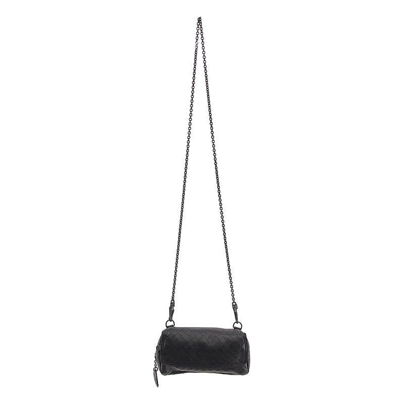 Bottega Veneta Intreccio Chain Shoulder Bag Dark Brown