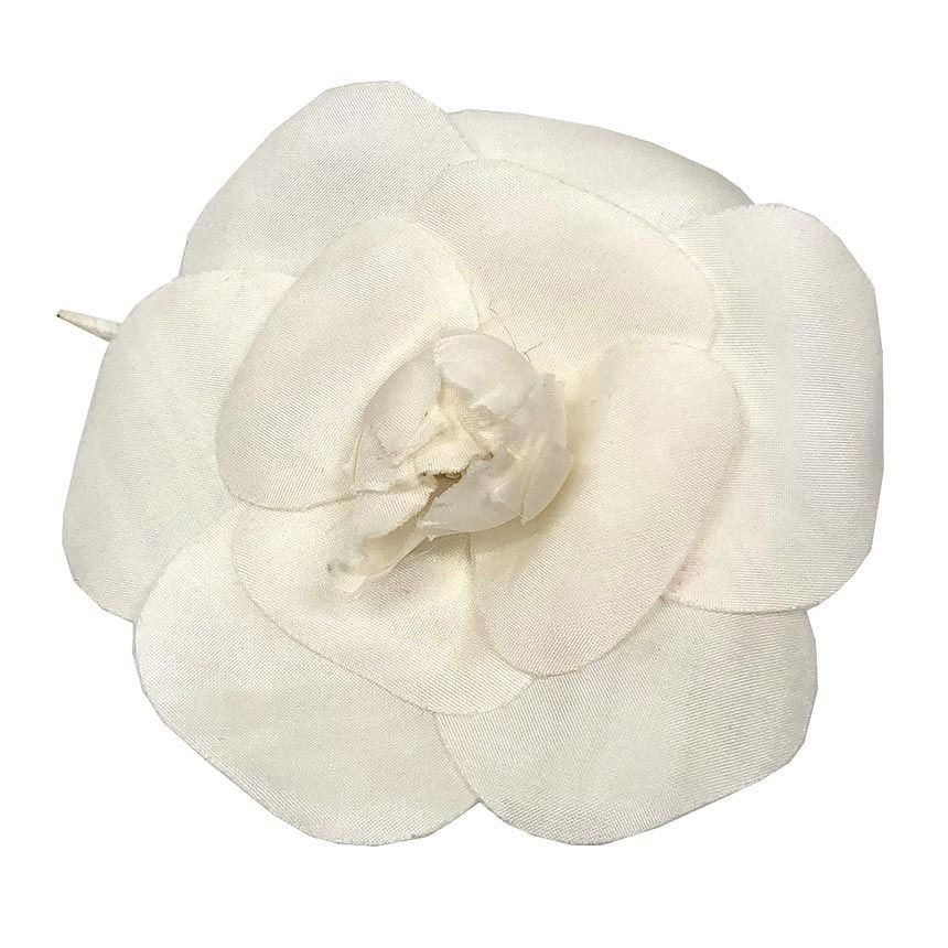 Chanel Camellia Corsage Brooch Flower White