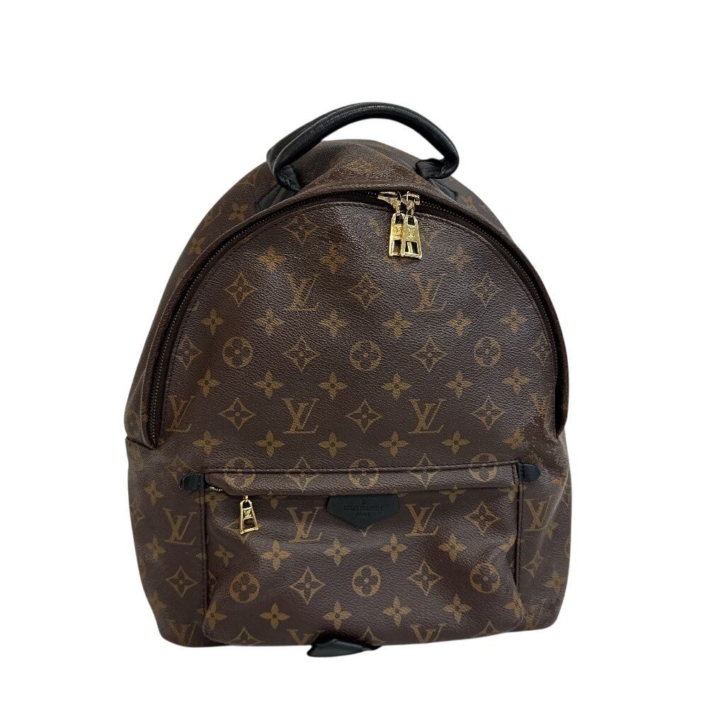 Louis Vuitton Backpack Palm Springs MM Monogram Leather Bags Brown