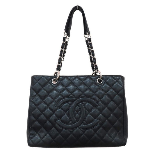Chanel Grand Shopping Tote GST Shoulder Bag Black Caviar Leather 11 th