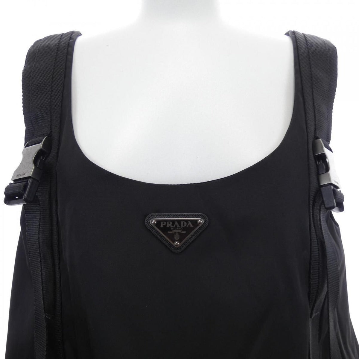 Prada Triangle Logo Gabardine Sleeveless Dress — view 5