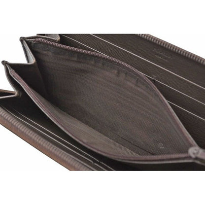 Prada Wallet Zip Around Tessuto Dark Brown — view 7